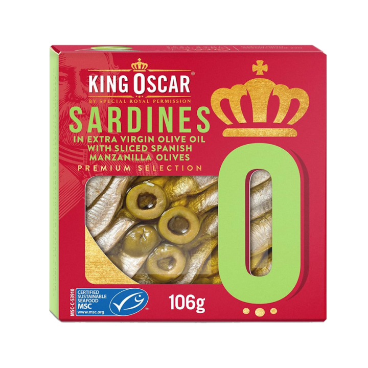 King Oscar Sardines in EVOO w/ Sliced Spanish Manzanilla Olives