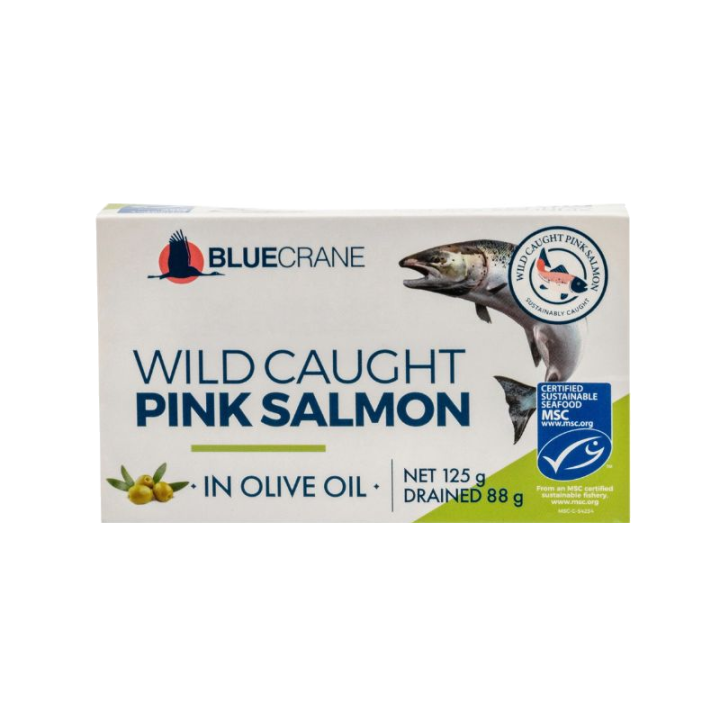 Blue Crane Wild Caught Pink Salmon in Olive Oil
